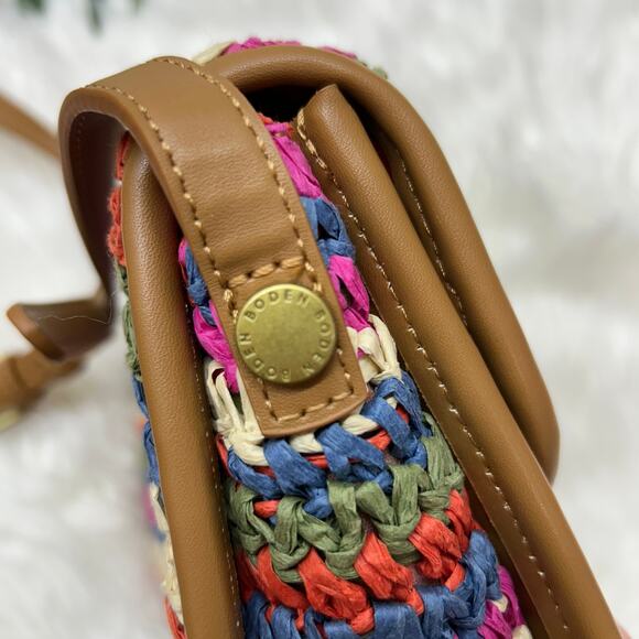 Boden Crossbody Bag Purse Colorful Woven Boho Summer Preppy - Picture 6 of 9